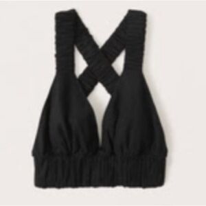 Abercrombie & Fitch Cropped Scrunchie Black Top